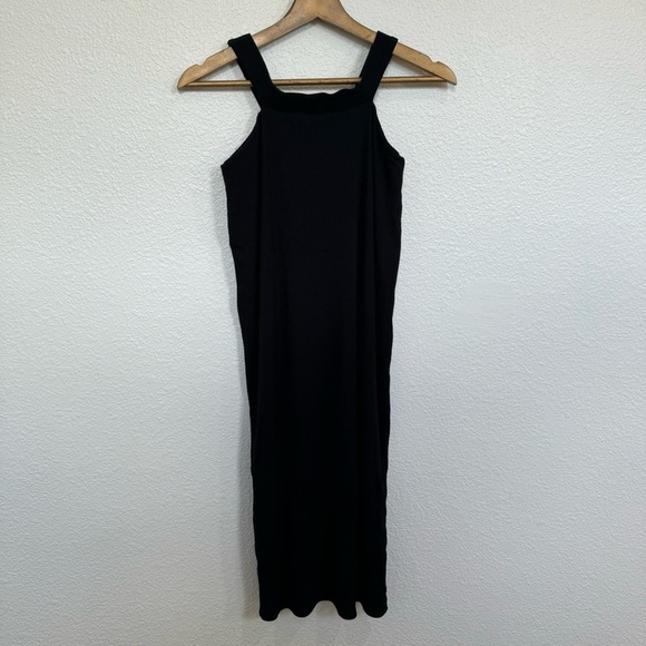 AFRM- Black Ribbed Midi Dress Size Small - Picture 1 of 6